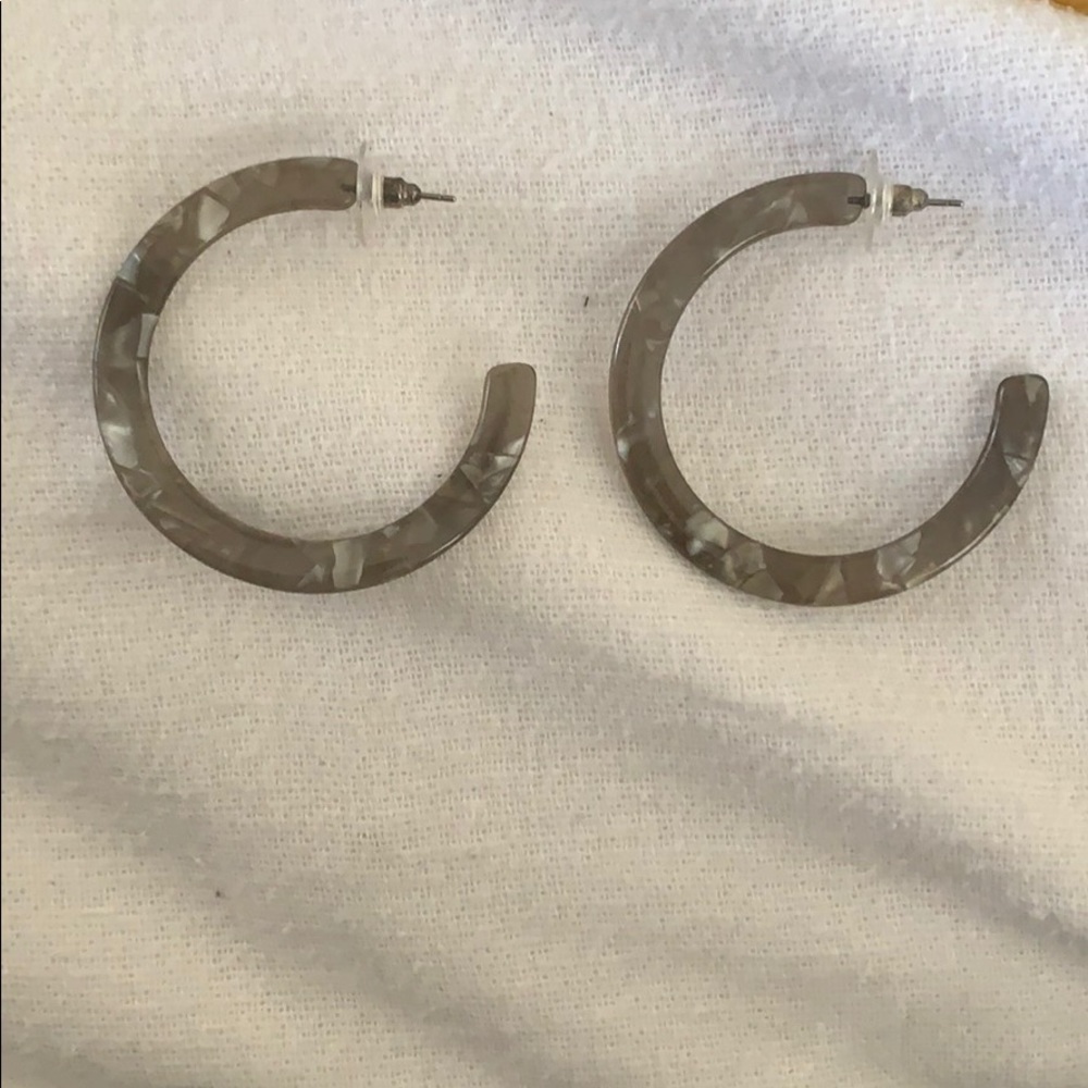 Black/Grey hoop earrings